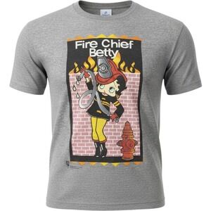 Betty Boop T-Shirt 2XL Fire Dept Chief Betty Graphic Tee Retro‎ 90s 1998 Vintage